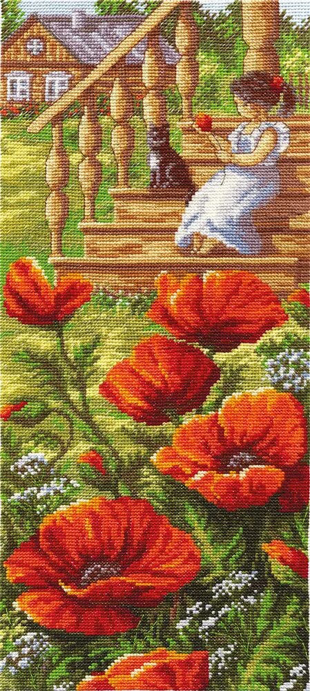 Набор для вышивания PANNA PS-1267 "Маки у крыльца" 15.5х35 см. 