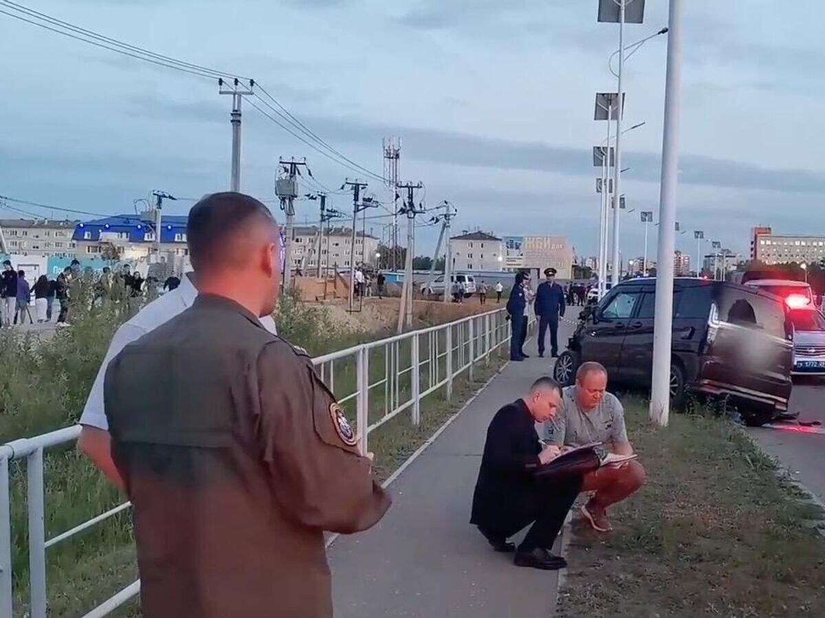    Место ДТП, где пьяный водитель совершил наезд на толпу пешеходов в Благовещенске© СК РФ