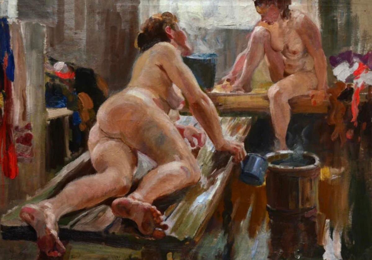 Александр Герасимов. «Деревенская баня». 1949