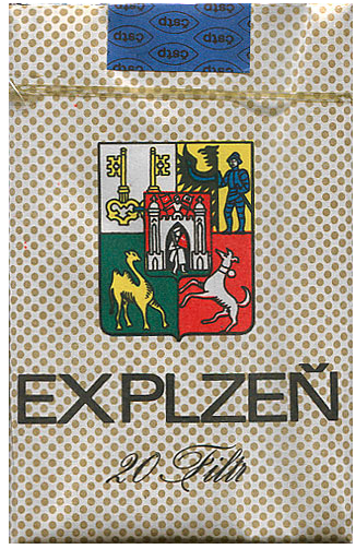 "Ex Рlzen".  Чехия, 1970-е годы. 20 штук с фильтром в мягкой упаковке. Цена (была) 7 крон. Производитель: "Oborovy Podnik Kutna Hora". Владелец торговой марки: "CSTP Praha".