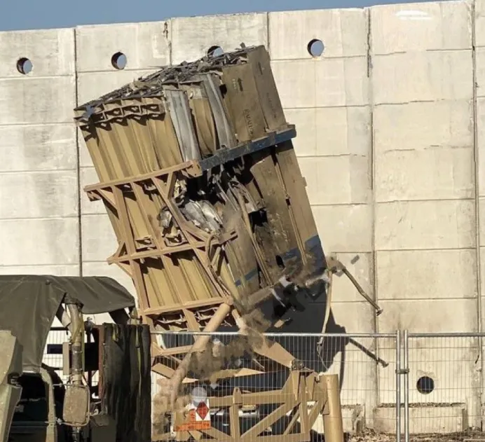 Вот так выглядит ПУ Iron Dome после удара "Хезболлы"
