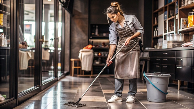 Меня зовут Оля, и я работаю клинером в одном крупном магазине.