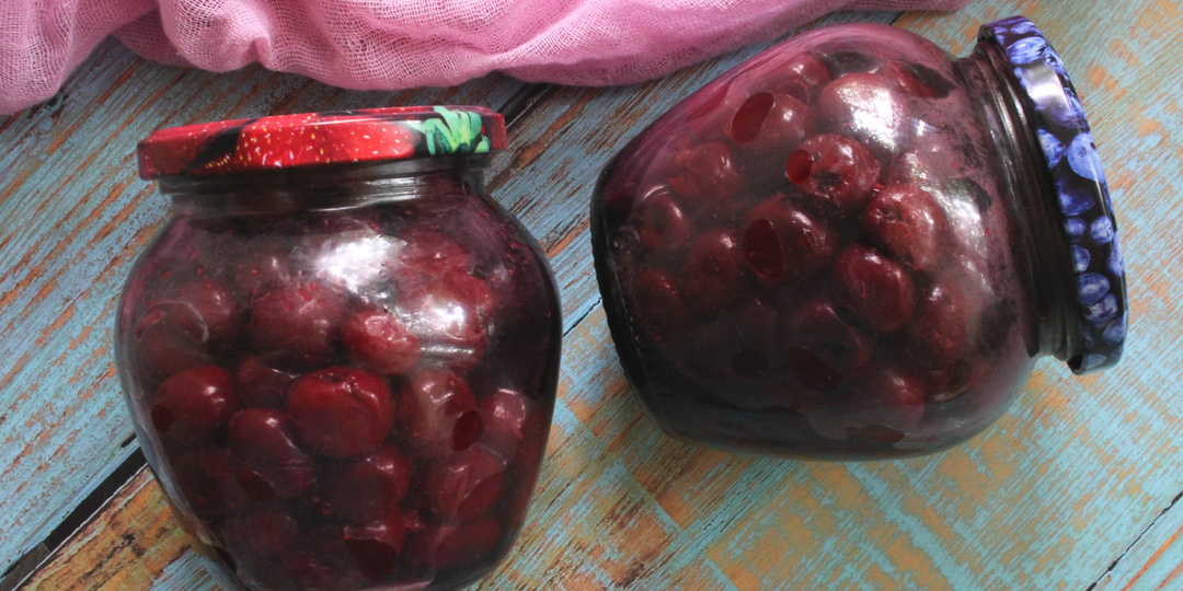 Вишня на зиму без сахара в собственном соку