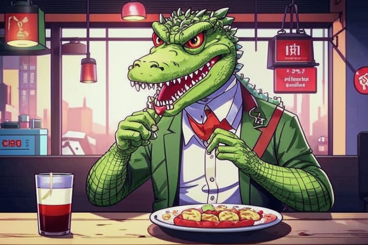 Даже аллигаторы любят пельмешки. Источник: нейросеть📷
