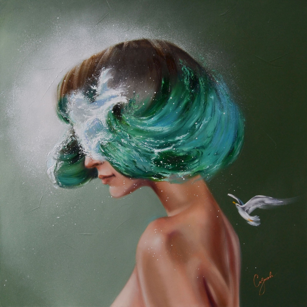 Александра. Холст, масло. Формат: 100х100х4 см.