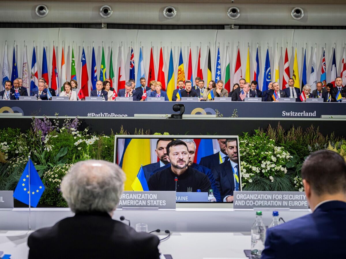    Пленарное заседание "мирного саммита" по Украине на курорте Бюргеншток, Швейцария© AFP 2024 / URS FLUEELER