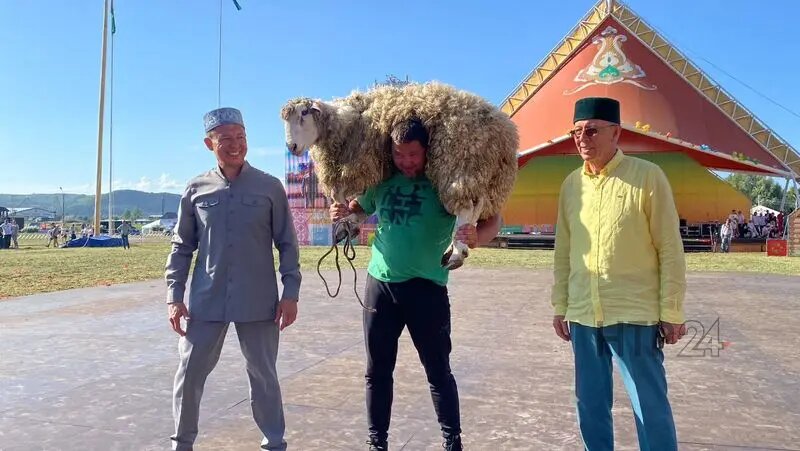    Абсолютный батыр в борьбе кореш на Сабантуе 2024 в Нижнекамске Артём Морозов // Фото: НТР 24