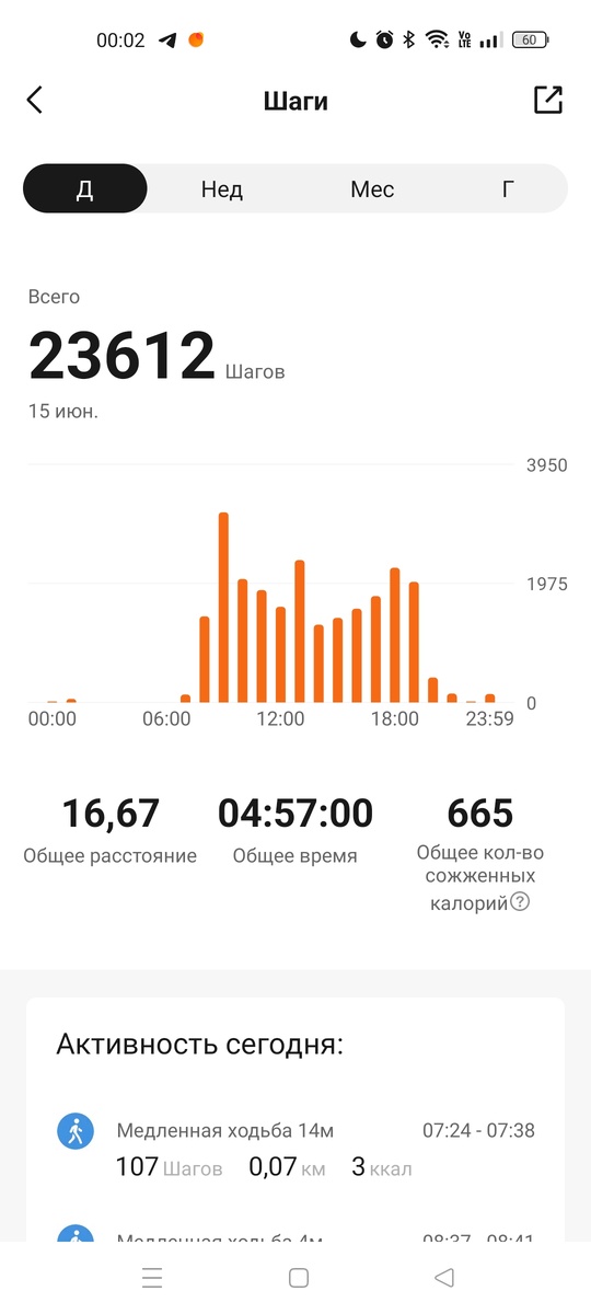 23612 шагов за день