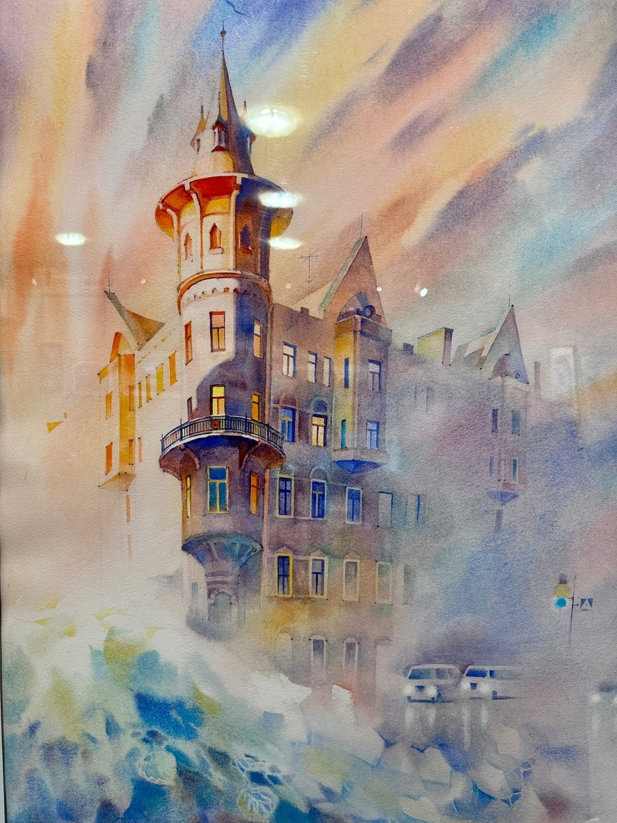  Вечер на Петроградской. 2024. Акварель, бумага. Художник Светлана Алексеева