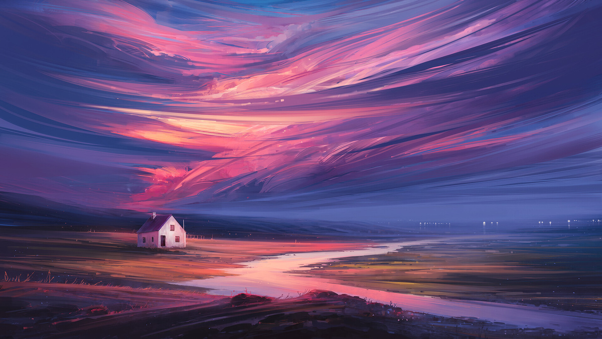 Дом под небесами. Рисунок Aenami