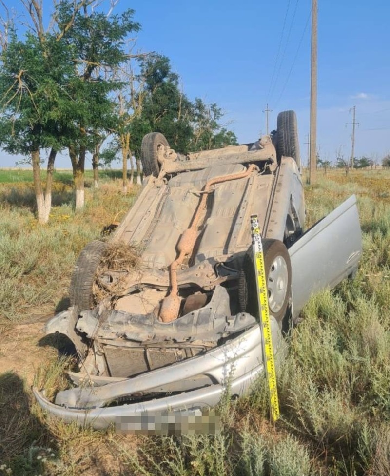    Иномарка опрокинулась в Будённовском округе Фото: Госавтоинспекция СК