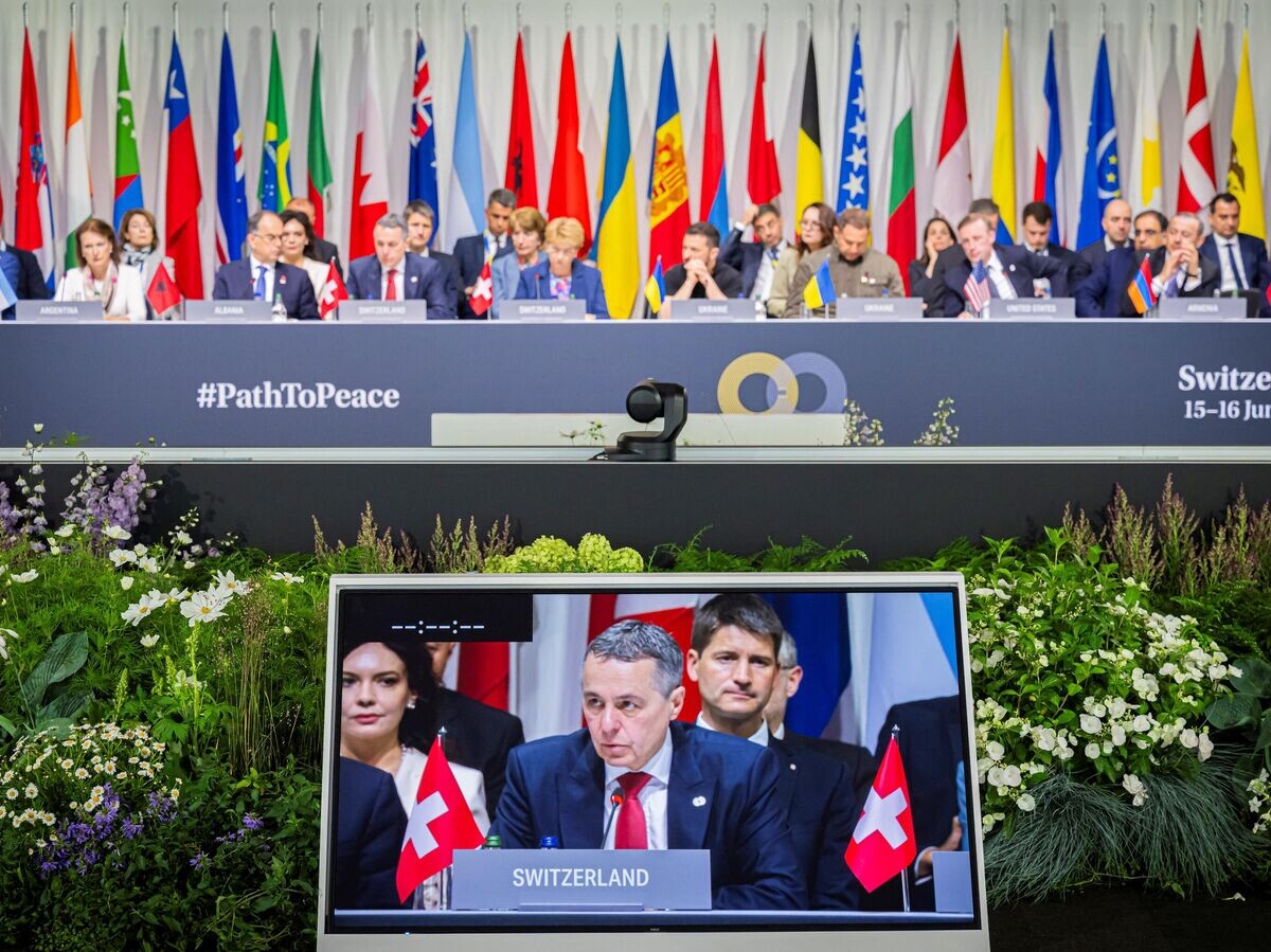    Пленарное заседание "мирного саммита" по Украине на курорте Бюргеншток, Швейцария© AFP 2024 / URS FLUEELER