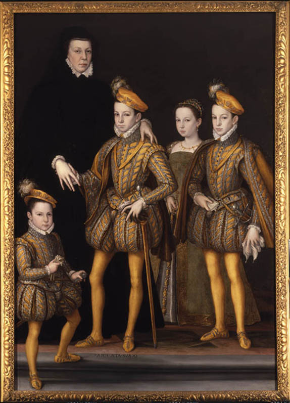 Екатерина и ее дети: Франсуа, Карл, Маргарита и Генрих