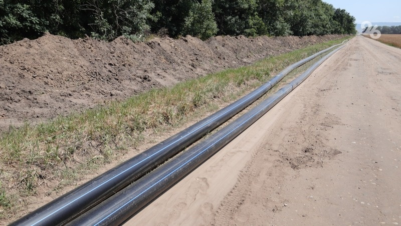    Строительство нового водовода в ауле Фото: ИА «Победа26»