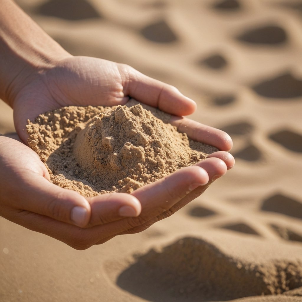 Время, как волшебный теплый песок, который течет между пальцами, напоминая нам о необходимости не упускать моменты и следовать за своими мечтами.