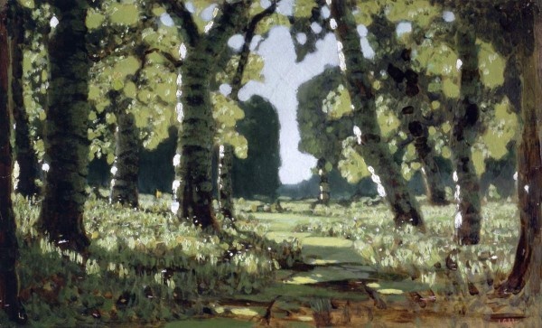 А. И. Куинджи. Берёзовая роща Эскиз-вариант одноименной картины (1879, ГТГ). 1879. Государственный Русский музей. Источник: https://rusmuseumvrm.ru/data/collections/painting/19_20/zh-1110/index.php