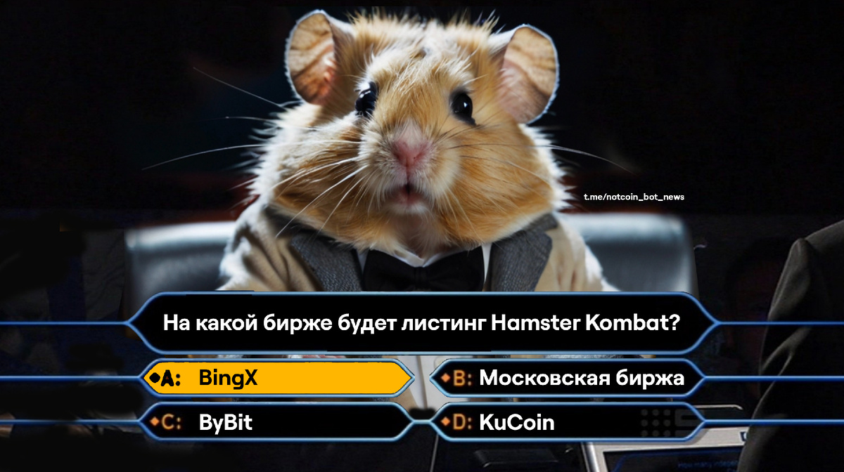 Листинг Hamster Kombat будет на на бирже BingX.