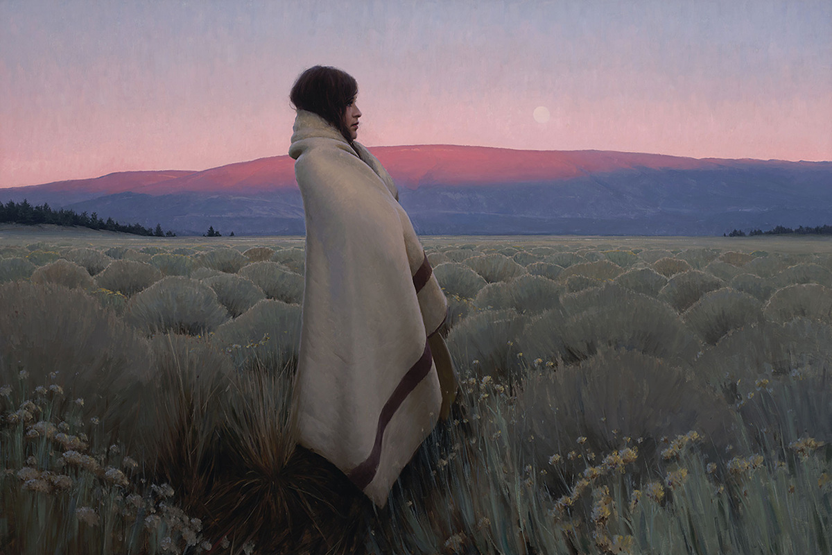 Картина художника Джереми Липкинга / Jeremy Lipking под названием " Восход луны над красным "