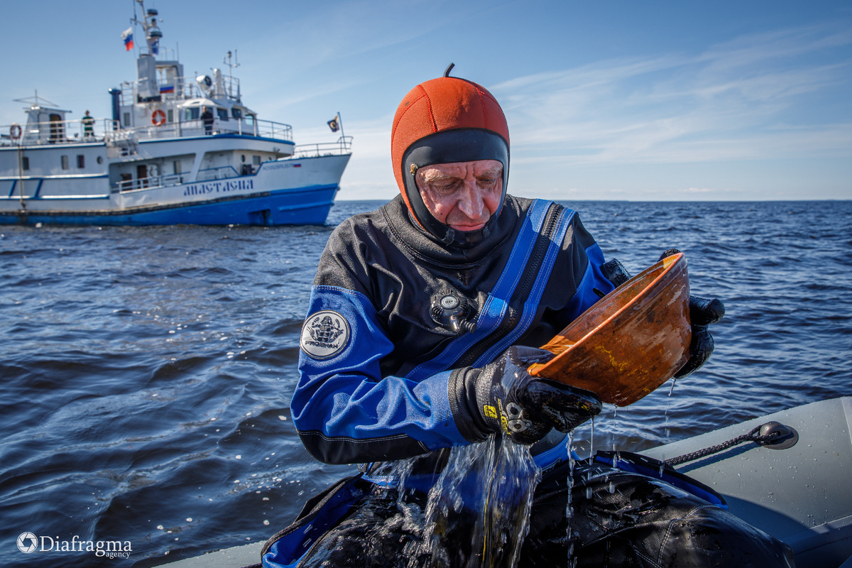Со дна удалось поднять несколько керамических чашек