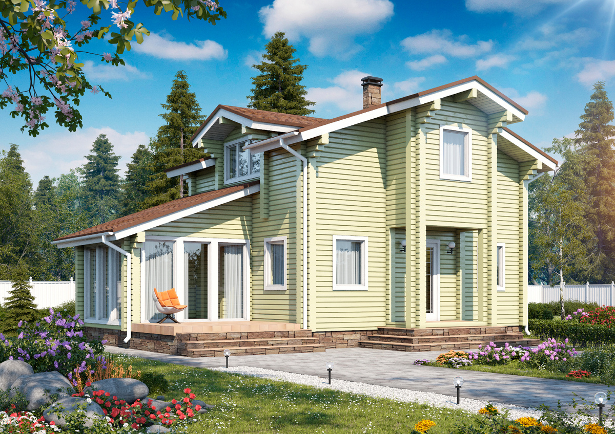 Проект двухэтажного дома «Русский дом-90»
