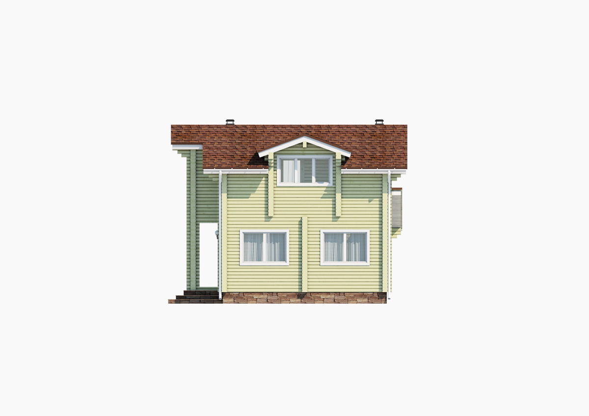 Фасад 2 двухэтажного дома «Русский дом-90»