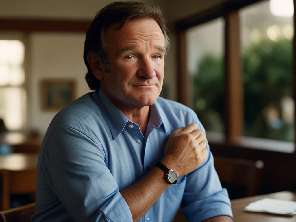 Изображение сгенерировано ИИ; Цитаты Робина Уильямса 