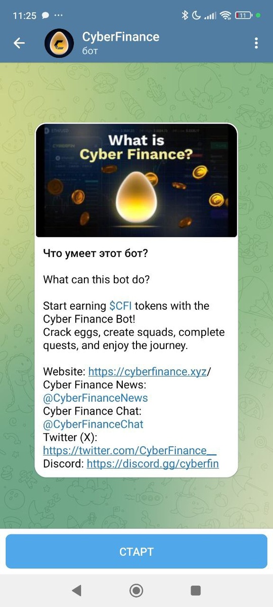 Внизу нажимаем СТАРТ