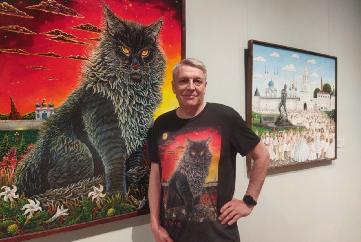    Этот мистический кот стал визитной карточкой художника.
