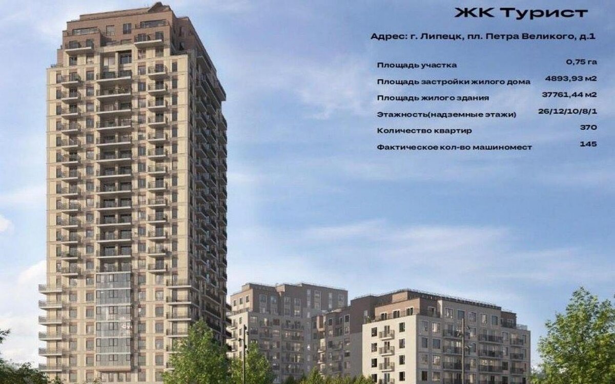    ЖК «Турист»: вопреки нормам или новое слово в липецкой урбанистике? Фото из телеграм-канала «Стабильный Липецк»