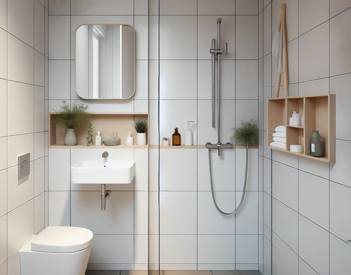 В компактной ванной использован каждый сантиметр.