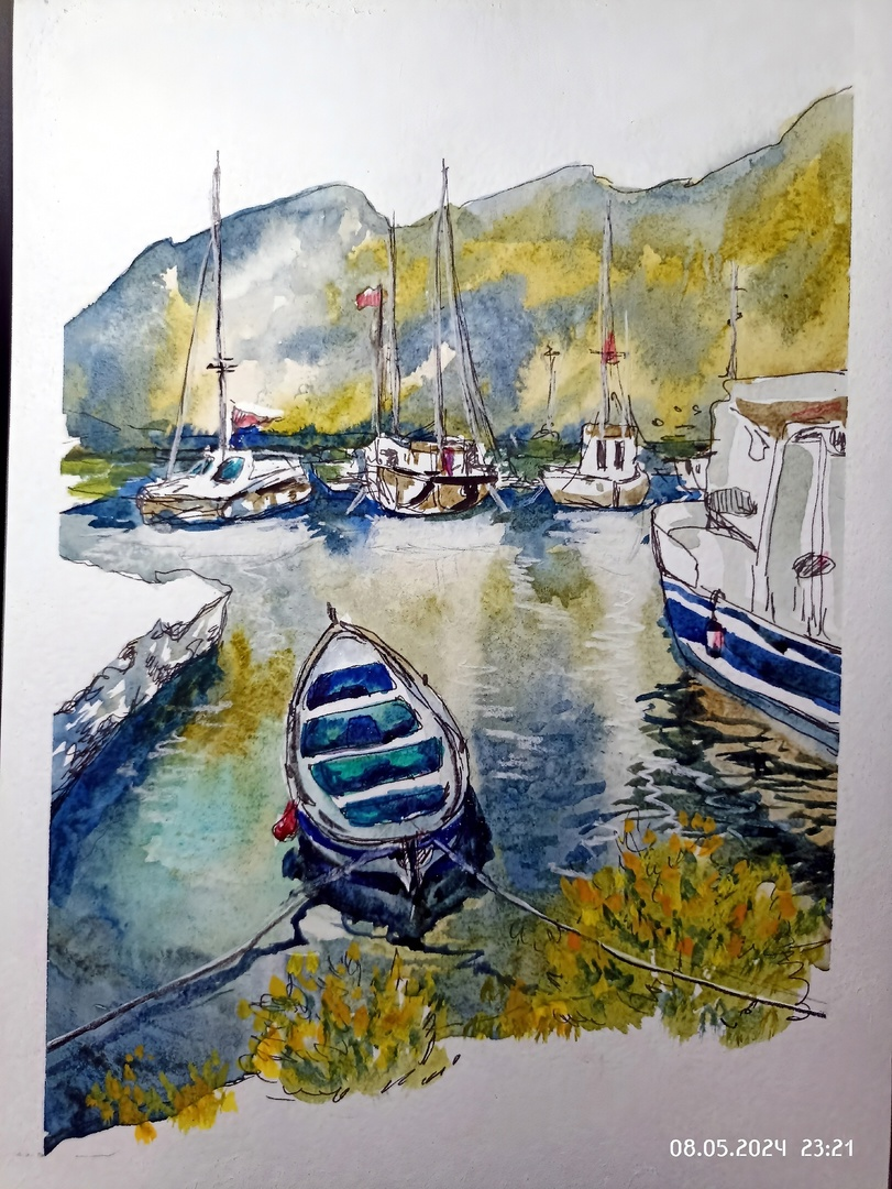 Акварельный скетч. Черногория