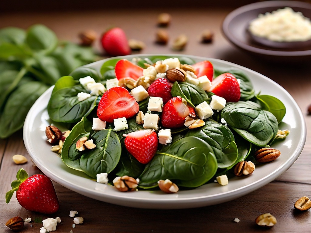 Салат с клубникой и шпинатом