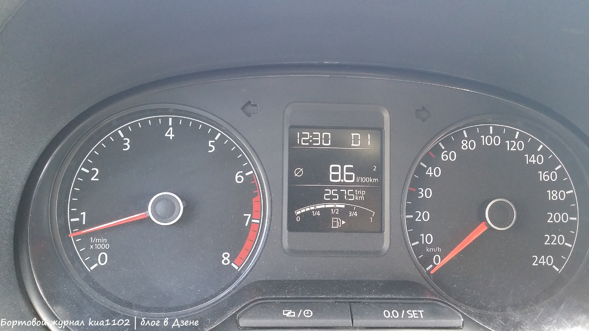Вот такой расход летом в моём автомобиле при средней скорости движения 25 км/ч. Автор фотографии kua1102