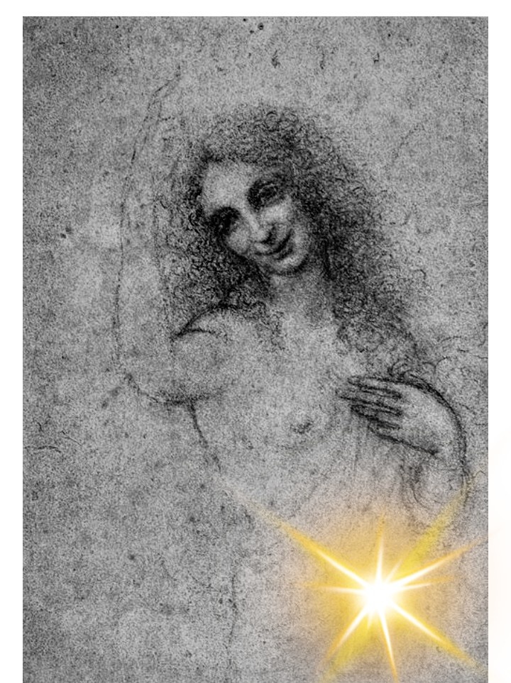 «Ангел во плоти»  приблиз.1510г. предположительный эскиз в картине Леонардо