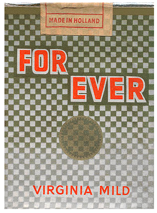 "For Ever" Red Tip. Нидерланды, 1950-е годы. 20 штук в мягкой упаковке. Цена (была) 0,70 форинта. Производитель: "A. Broches & Co.". Владелец торговой марки: "A. Broches & Co.".