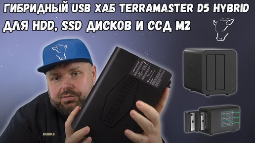 ГИБРИДНЫЙ USB ХАБ TERRAMASTER D5 HYBRID С ПОДДЕРЖКОЙ RAID ДЛЯ HDD, SSD ДИСКОВ И ССД М2