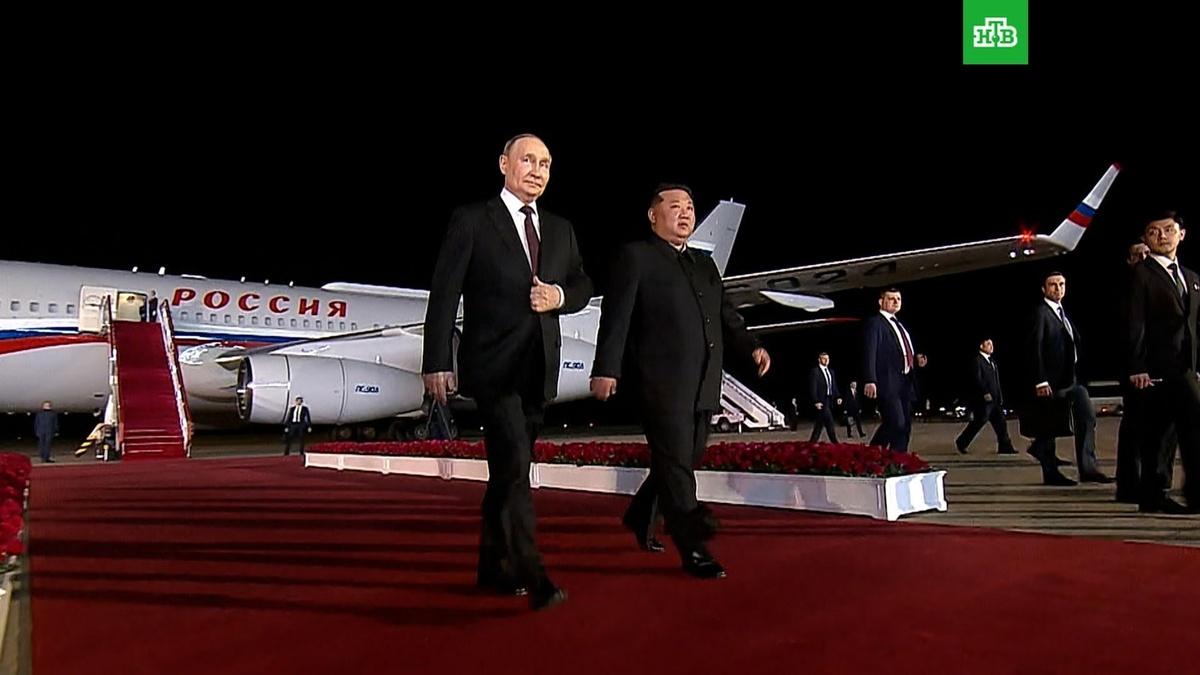    Ким Чен Ын лично встретил Путина в Пхеньяне