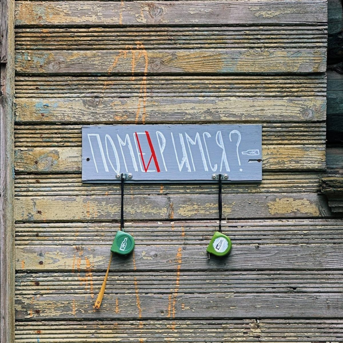    Арт-объект установил художник Ak Wine на фасаде дома №15 на улице Короленко