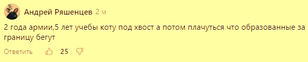 Комментарий подписчика