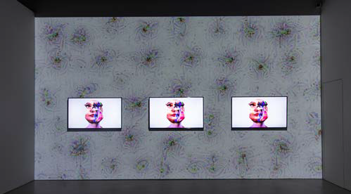 Zach Blas and Jemima Wyman, im here to learn so:)))))), 2017. Exhibited at Proof of Personhood: Identity and Authenticity in the Face of Artificial Intelligence, 2023. Courtesy Singapore Art Museum