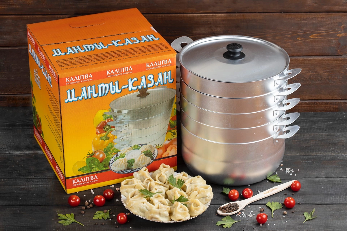 Манты-казан на 6 литров с 4 сетками