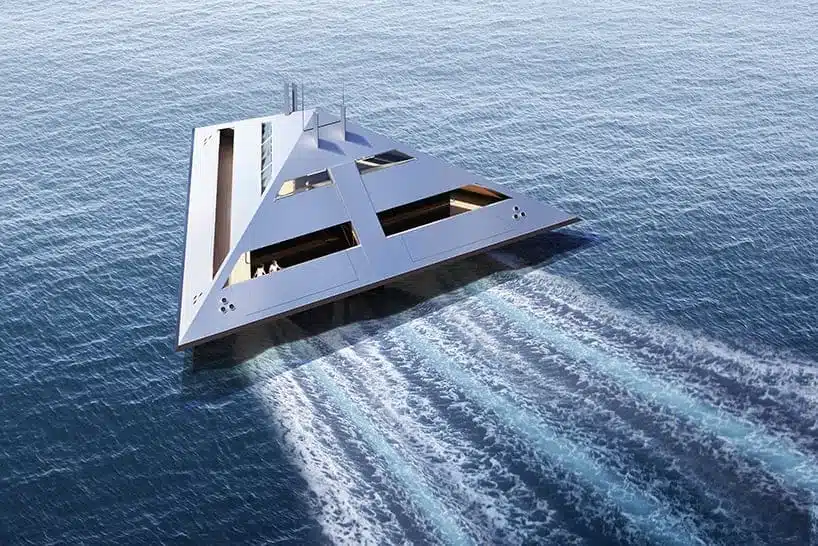 The concept of the futuristic superyacht has been created by London-based designer Jonathan Schwinge.