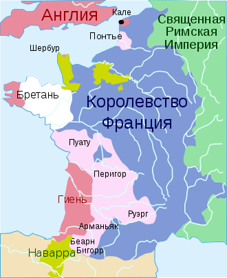 Границы Гиени по договору в Бретиньи (1360)