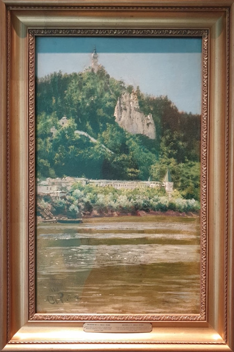 Илья Репин (1844-1930) Вид Святогорского Успенского монастыря на реке Северский Донец 1880 холст, масло