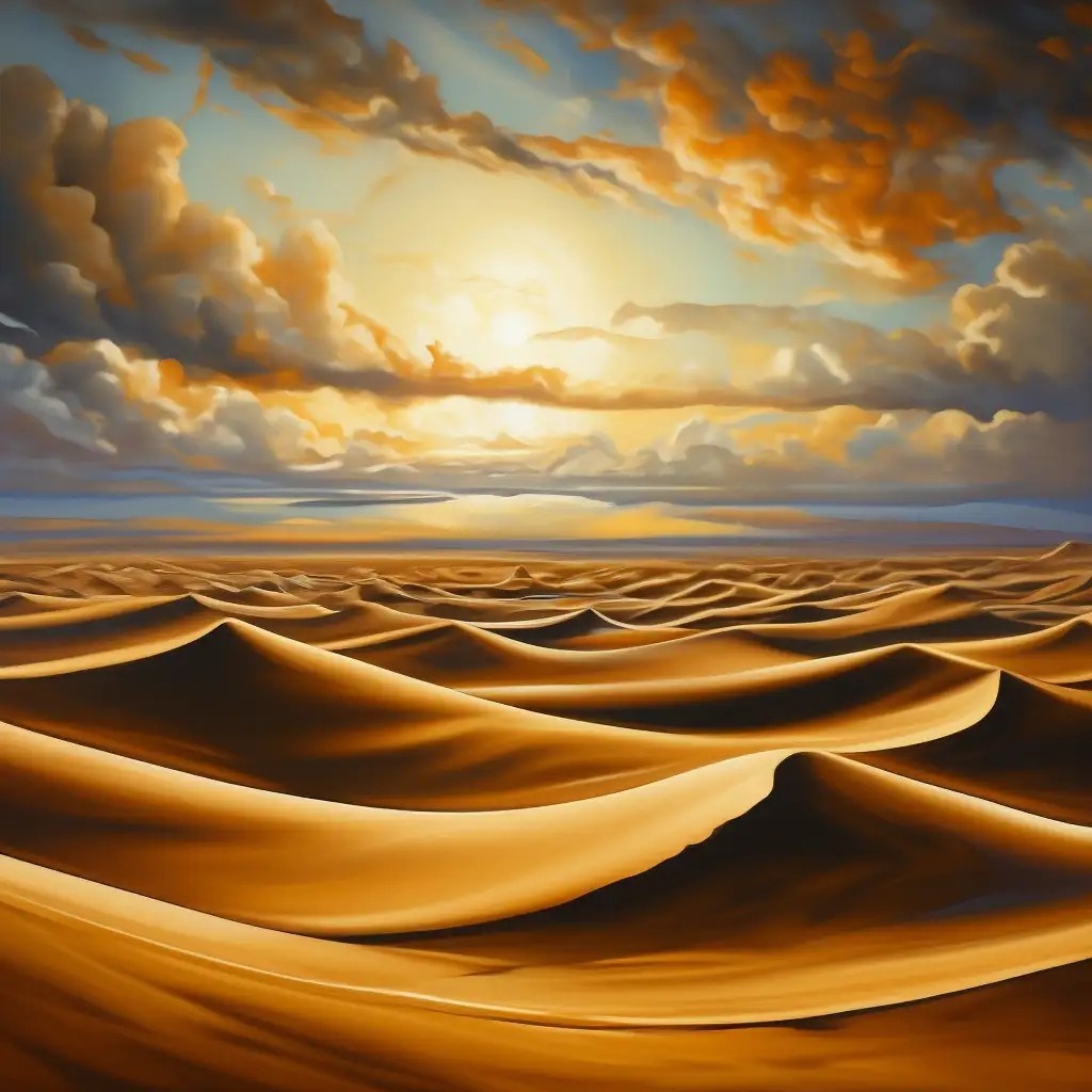 Изображение сгенерировано в нейросети Шедеврум на канале Попутный ветер - пустыня