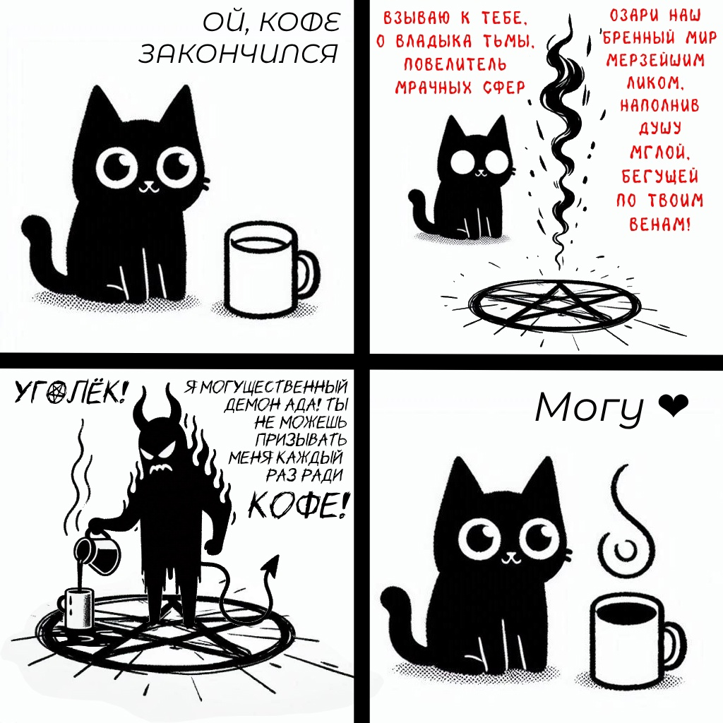 Нежно-печальные комиксы про призрака, черного кота и книжного червя ...