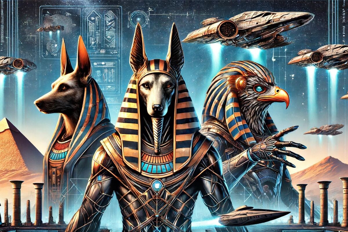 Египетские боги в техногенном будущем — история на границе фантастики и фэнтези. Источник: нейросеть📷
