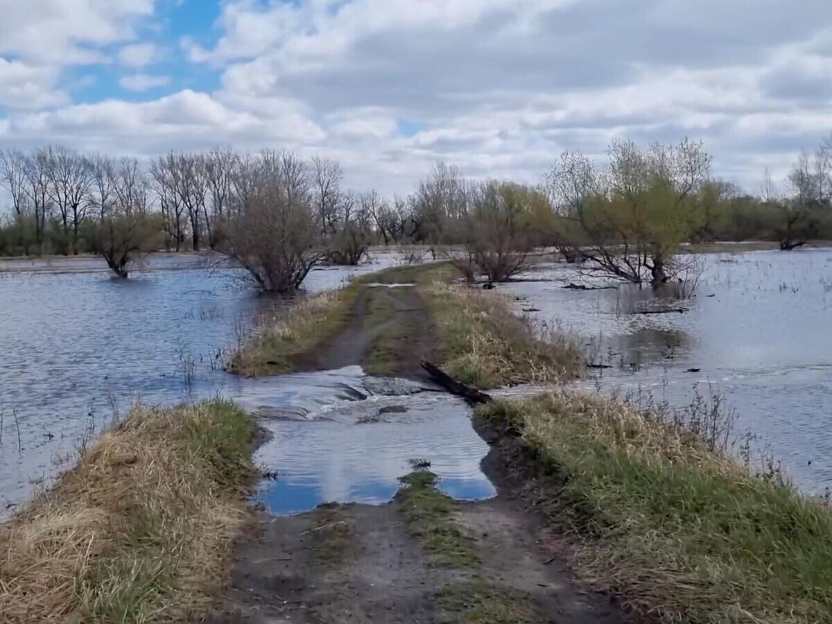    Разлив реки Тобол в городе Ялуторовске Тюменской области. Кадр видео© Сергей Шабуров