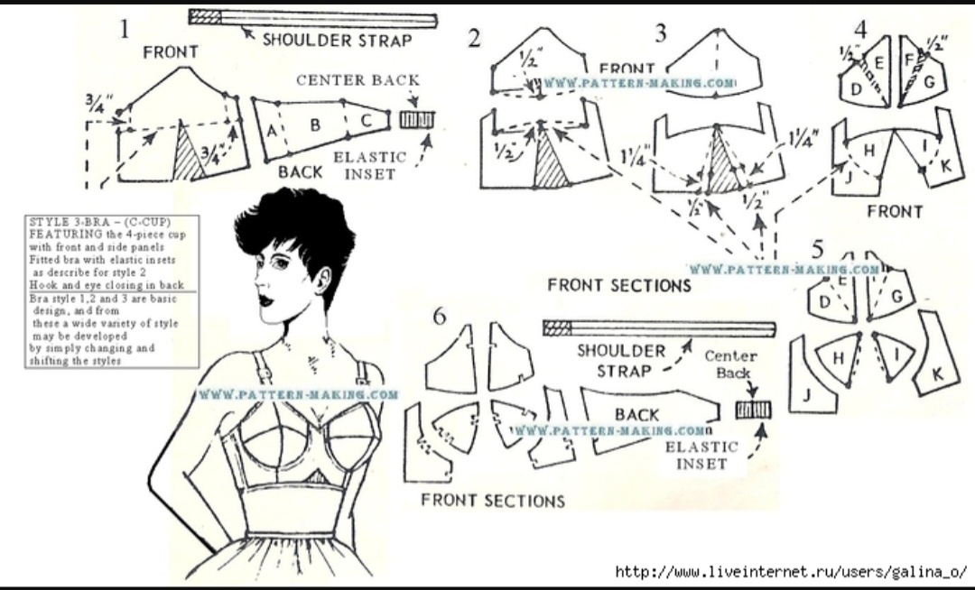 Бюстгальтер своими руками: выкройка и мастер класс с фото Выкройки, Схема для ши