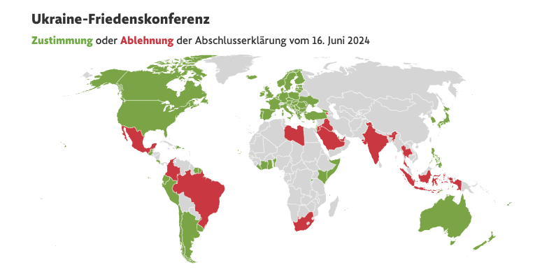 Кто поддержал итоговую декларацию конференции по Украине - а кто нет © F.A.Z.
